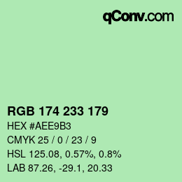 Color code: RGB 174 233 179 | qconv.com