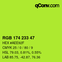 Color code: RGB 174 233 47 | qconv.com