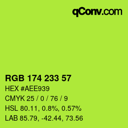 Color code: RGB 174 233 57 | qconv.com