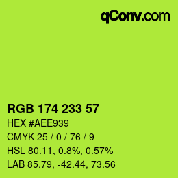 Color code: RGB 174 233 57 | qconv.com