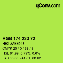 Color code: RGB 174 233 72 | qconv.com
