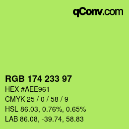 Color code: RGB 174 233 97 | qconv.com