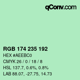 颜色代码: RGB 174 235 192 | qconv.com