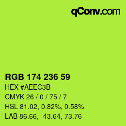 Color code: RGB 174 236 59 | qconv.com