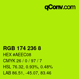 Color code: RGB 174 236 8 | qconv.com