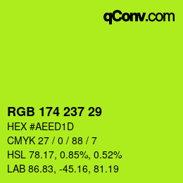 Color code: RGB 174 237 29 | qconv.com