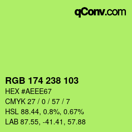 Color code: RGB 174 238 103 | qconv.com