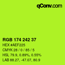 Color code: RGB 174 242 37 | qconv.com