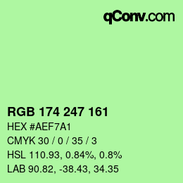 Código de color: RGB 174 247 161 | qconv.com