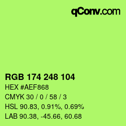 Farbcode: RGB 174 248 104 | qconv.com