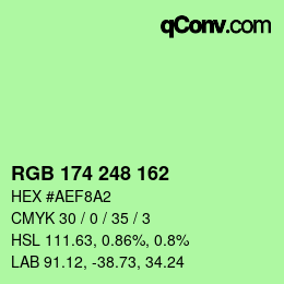 Color code: RGB 174 248 162 | qconv.com