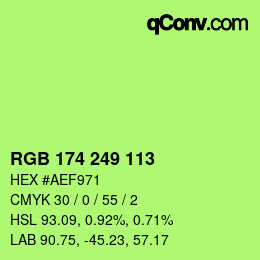 Color code: RGB 174 249 113 | qconv.com