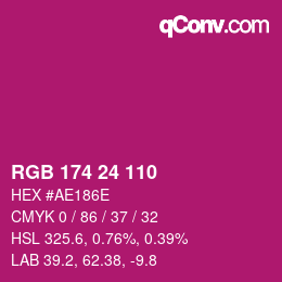 Color code: RGB 174 24 110 | qconv.com