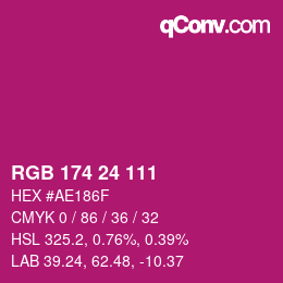 Color code: RGB 174 24 111 | qconv.com