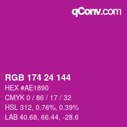 Farbcode: RGB 174 24 144 | qconv.com