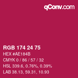 カラーコード: RGB 174 24 75 | qconv.com
