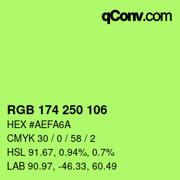 Color code: RGB 174 250 106 | qconv.com