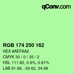 Color code: RGB 174 250 162 | qconv.com