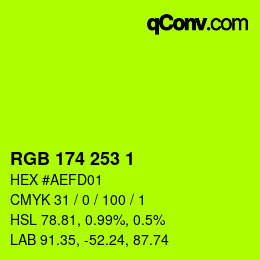 カラーコード: RGB 174 253 1 | qconv.com