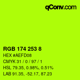 颜色代码: RGB 174 253 8 | qconv.com