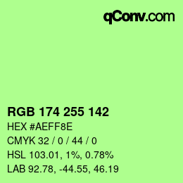 Color code: RGB 174 255 142 | qconv.com
