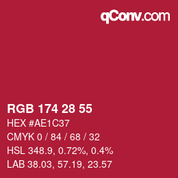 Farbcode: RGB 174 28 55 | qconv.com