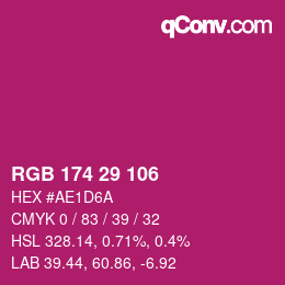 Color code: RGB 174 29 106 | qconv.com