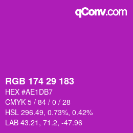 Color code: RGB 174 29 183 | qconv.com