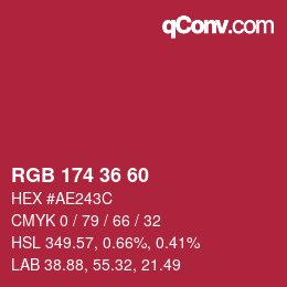 Code couleur: RGB 174 36 60 | qconv.com