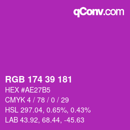 Color code: RGB 174 39 181 | qconv.com