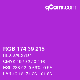 Color code: RGB 174 39 215 | qconv.com