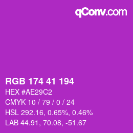 颜色代码: RGB 174 41 194 | qconv.com