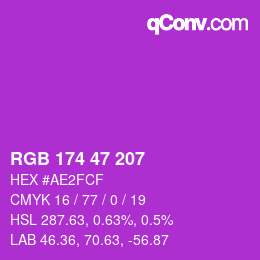 Color code: RGB 174 47 207 | qconv.com