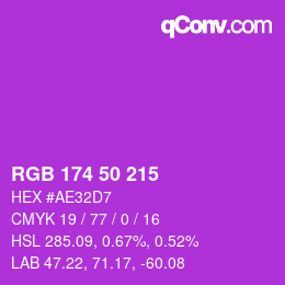 Farbcode: RGB 174 50 215 | qconv.com