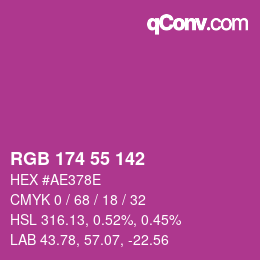 Color code: RGB 174 55 142 | qconv.com