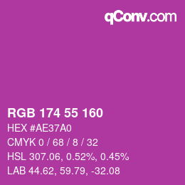 Color code: RGB 174 55 160 | qconv.com