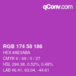 カラーコード: RGB 174 58 186 | qconv.com