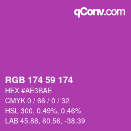 Color code: RGB 174 59 174 | qconv.com