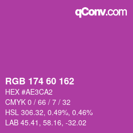 Color code: RGB 174 60 162 | qconv.com