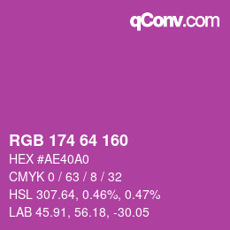 Color code: RGB 174 64 160 | qconv.com