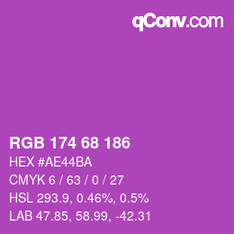 Color code: RGB 174 68 186 | qconv.com