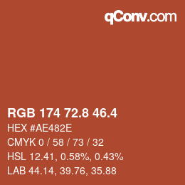 カラーコード: RGB 174 72.8 46.4 | qconv.com