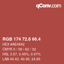 カラーコード: RGB 174 72.8 66.4 | qconv.com