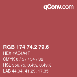 カラーコード: RGB 174 74.2 79.6 | qconv.com