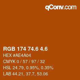 カラーコード: RGB 174 74.6 4.6 | qconv.com