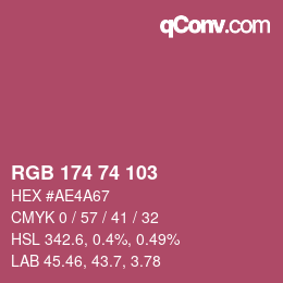 Color code: RGB 174 74 103 | qconv.com