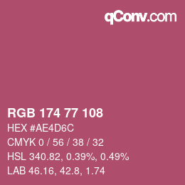 Color code: RGB 174 77 108 | qconv.com