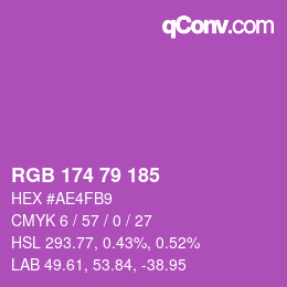 Color code: RGB 174 79 185 | qconv.com