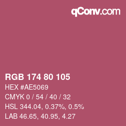 カラーコード: RGB 174 80 105 | qconv.com