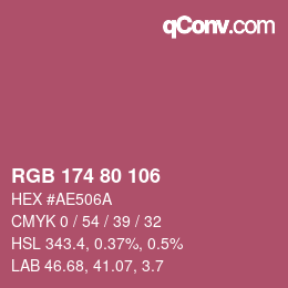 Color code: RGB 174 80 106 | qconv.com